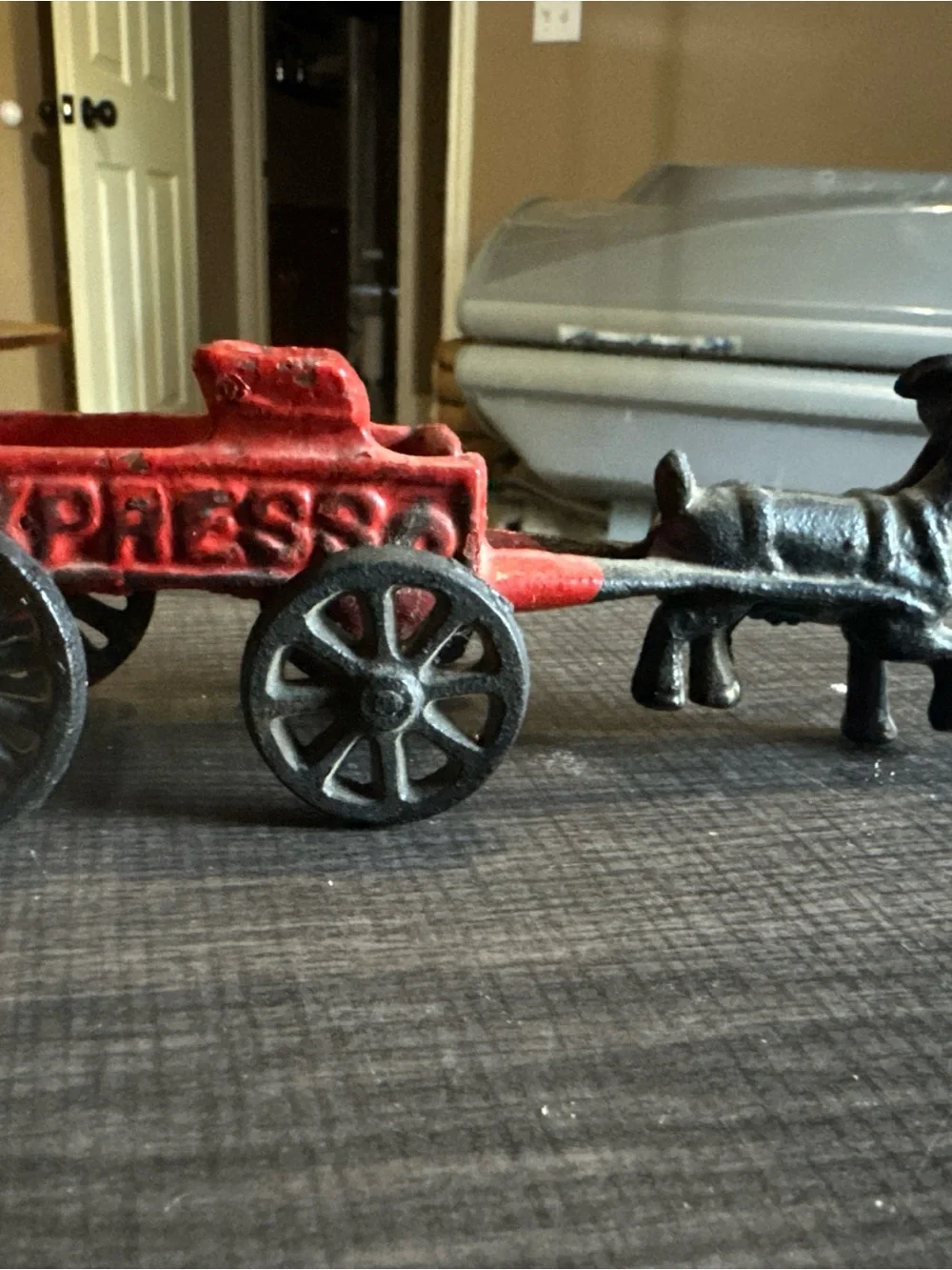 Vintage Cast Iron Express Wagon/Cart With Goat Pulling